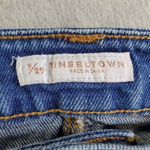 Tinseltown Skirt Womens 9/29 Blue Jean Distressed Denim - Picture 4 of 7